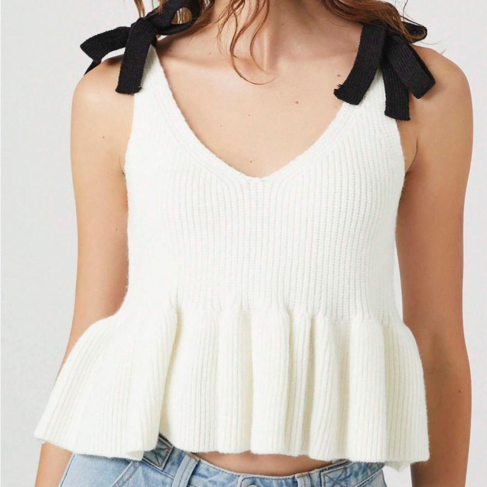 * NWT FOREVER 21 BOW DETAIL SWEATER TOP XL